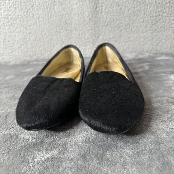 Birdies The Blackbird Loafers Womens 10 Black Calf Hair Flats Slip On Comfort - Picture 2 of 14